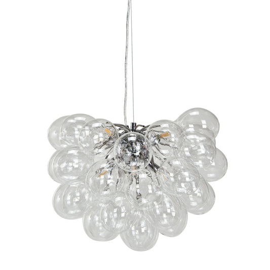 Glass & Metal Pendant Lamp w/ 8 Lights, 6' Cord, KD