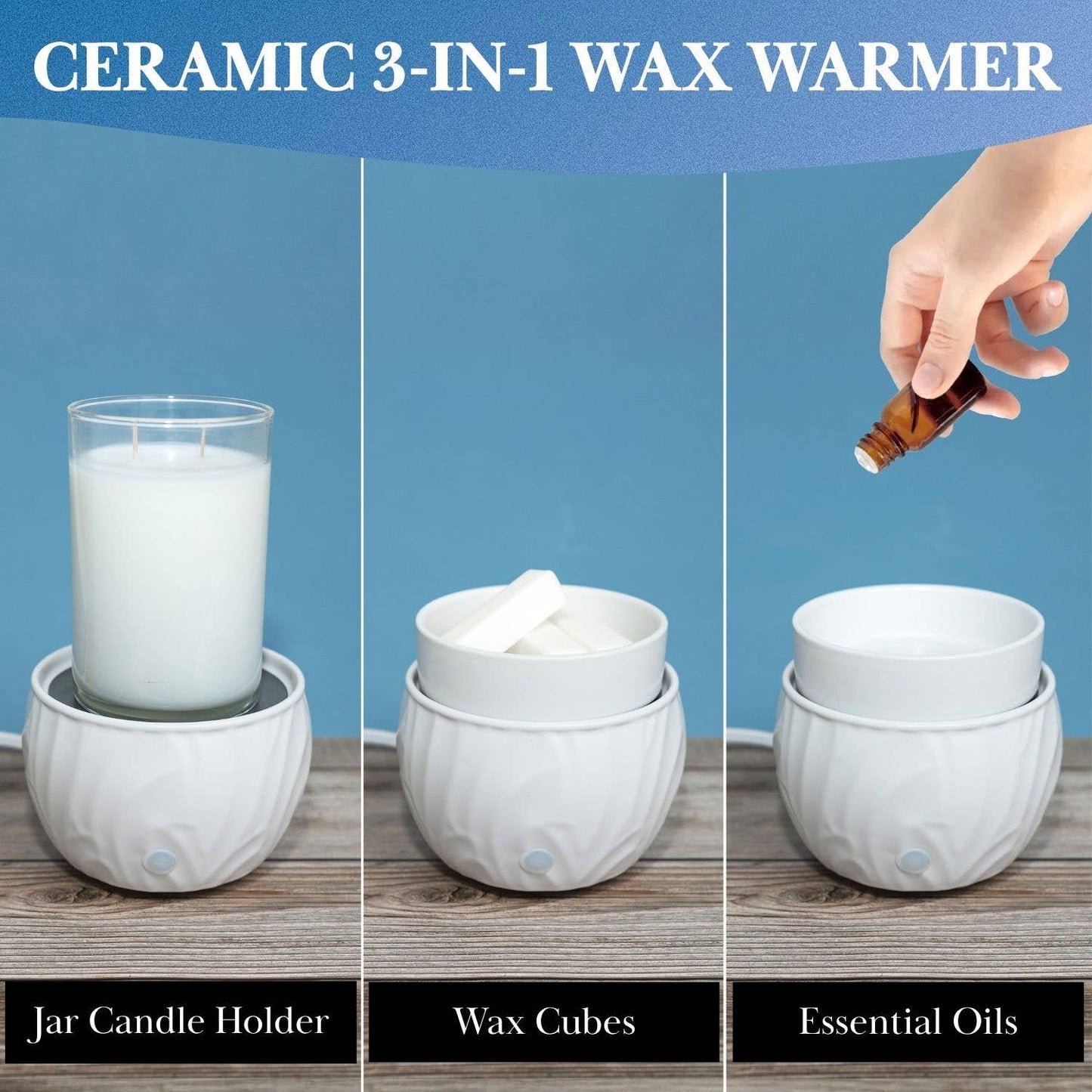 MVP Group International INC - Colonial Candle 3-in-1 Electric Warmer with Timer, Black