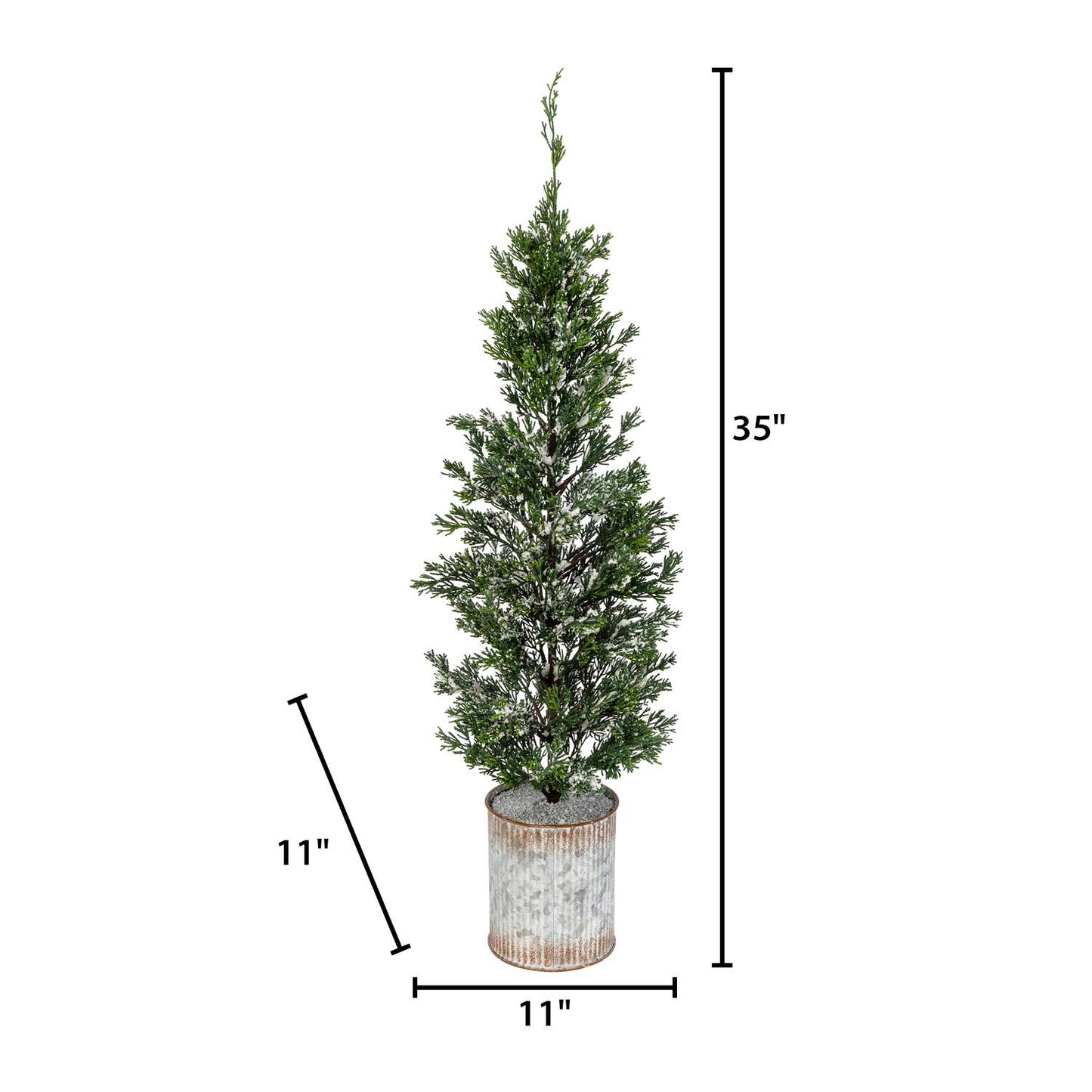 The Gerson Companies - 35 in. Snowy Pine Christmas Tree in Tin Pot