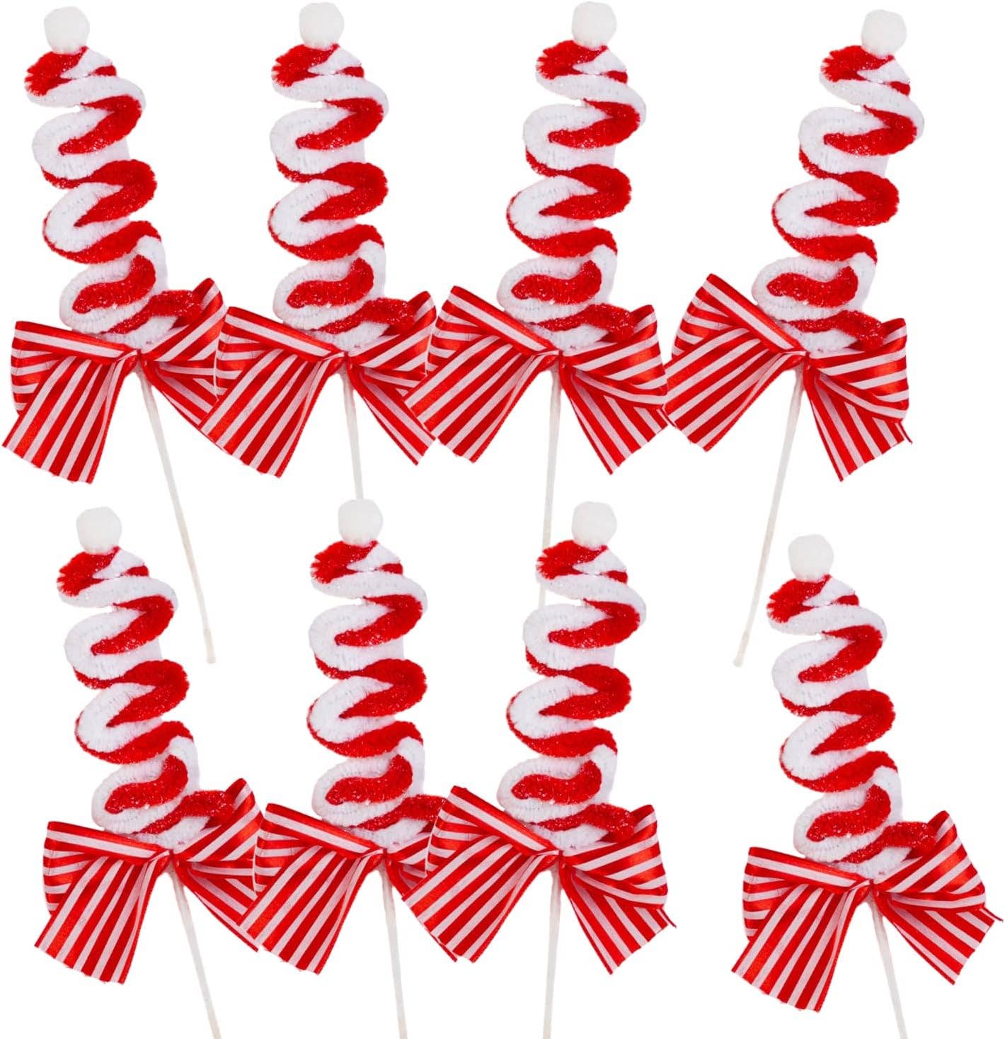 Factory Direct Craft - 10-1/2"  Christmas Chenille Ribbon Candy Pick