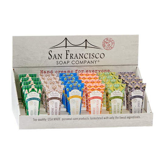 San Francisco Soap / Man Bar Soap - 24pc Botanical 1.5oz Hand Cream Display