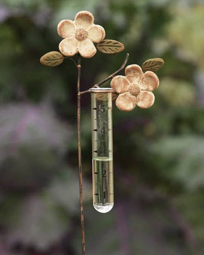 Apple Blossom Rain Gauge, Staked