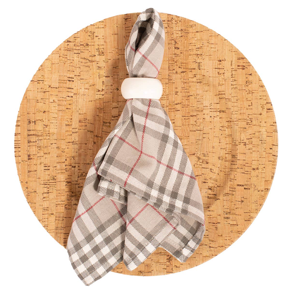 The Royal Standard - Sanford Napkin   Gray/White/Red   18x18