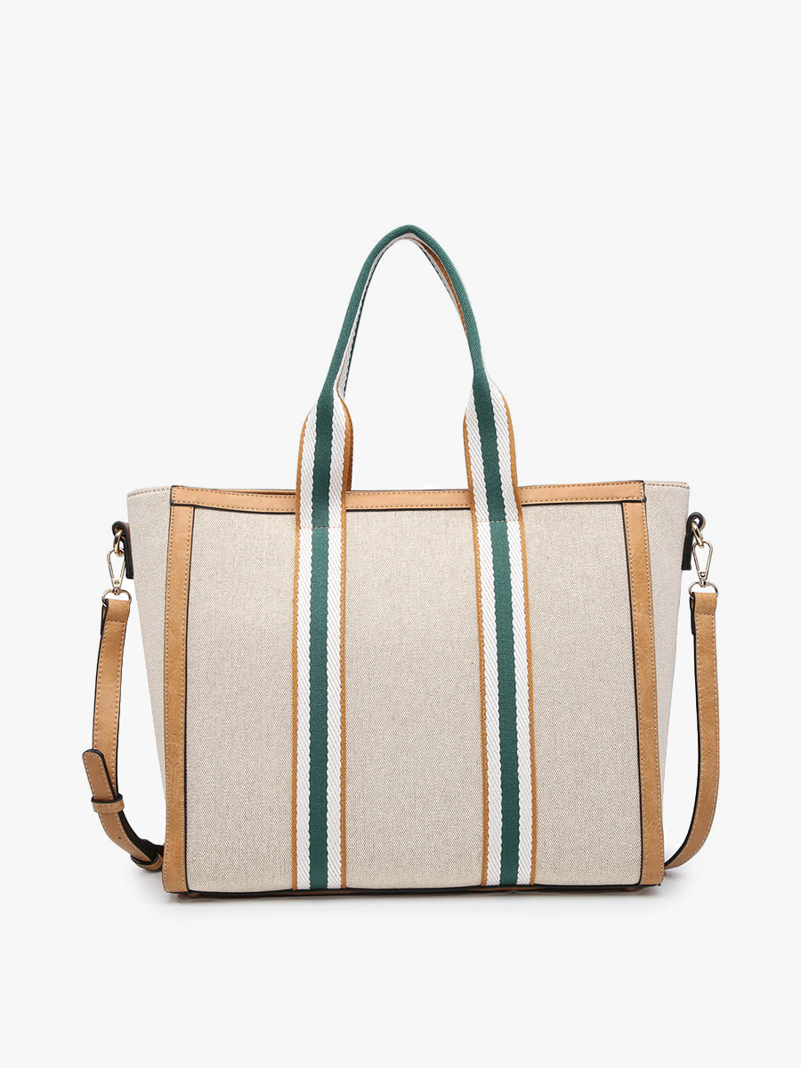 Jen & Co. - M2086CN Haley Canvas Tote w/ Contrast Straps