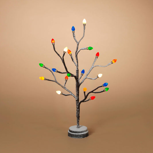 The Gerson Companies - Holiday 19.7"H B/O Texture Tree w/ 20 Warm White Lights w/ C