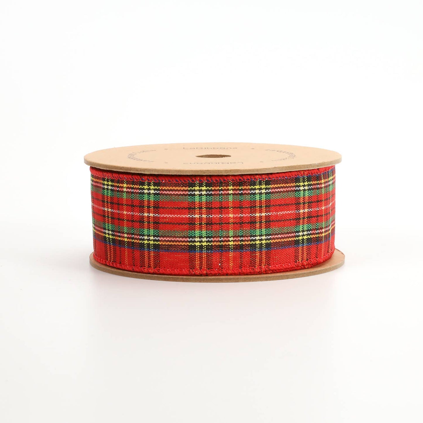 LA Ribbons Wholesale - 1 1/2" Holiday Wired Ribbon | "Plaid" Red/Black/Gold