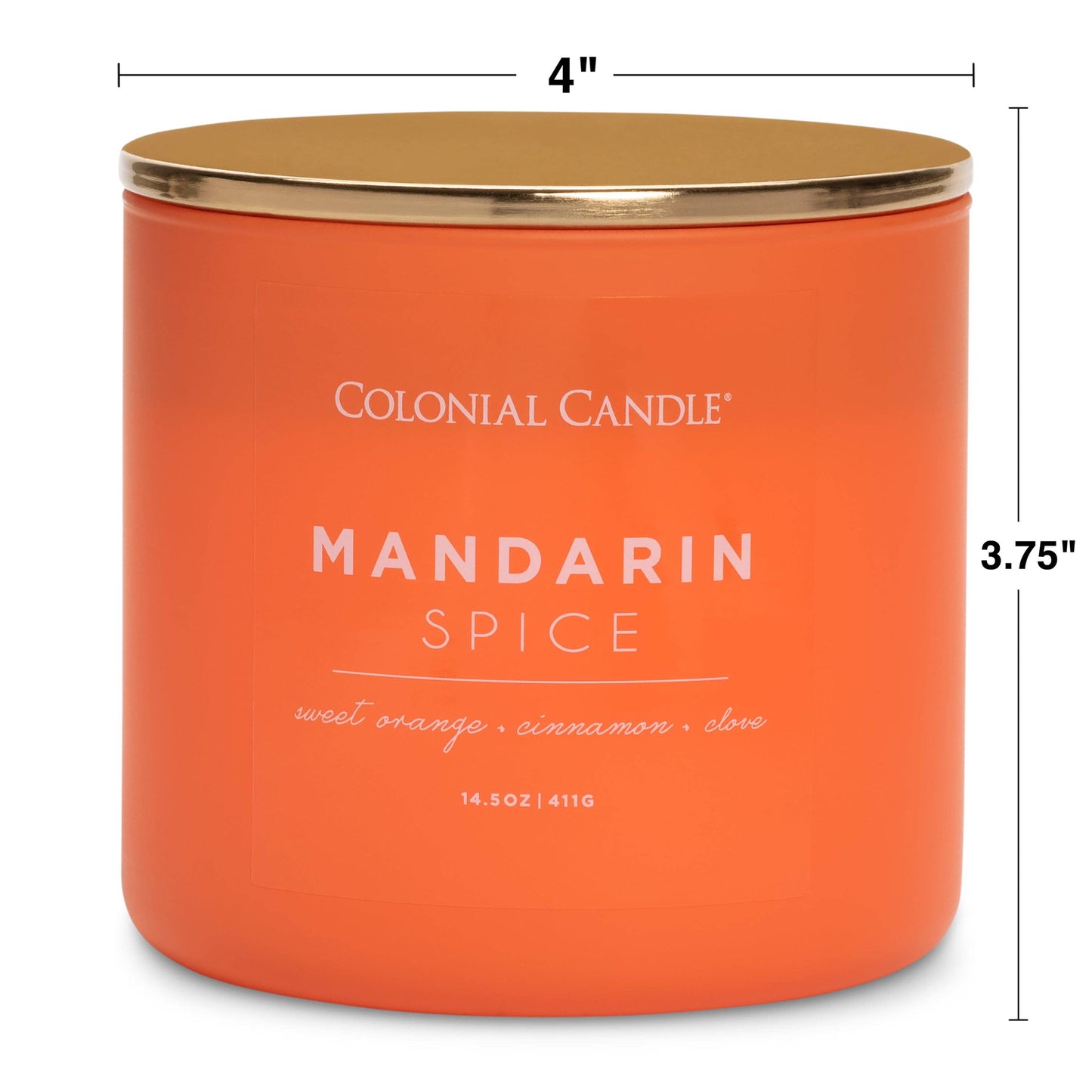 MVP Group International INC - Mandarin Spice Scented Jar Candle, Soy Blend Wax, 14.5oz
