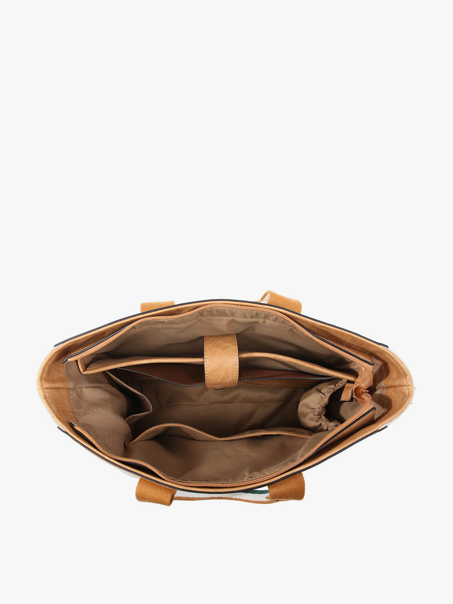 Jen & Co. - M2086CN Haley Canvas Tote w/ Contrast Straps