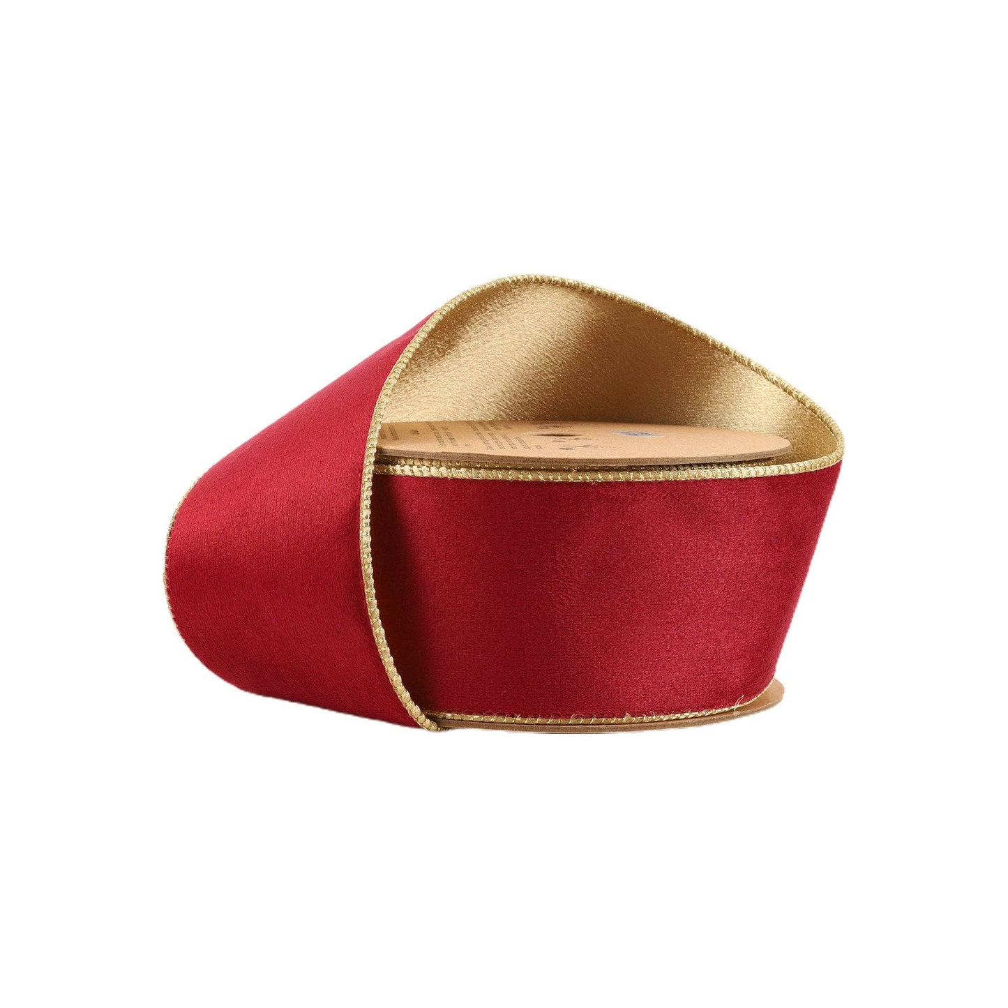 LA Ribbons Wholesale - 2 1/2" Reversible Classic Velvet Wired Ribbon | Burgundy/Gold | 10 Yard Roll