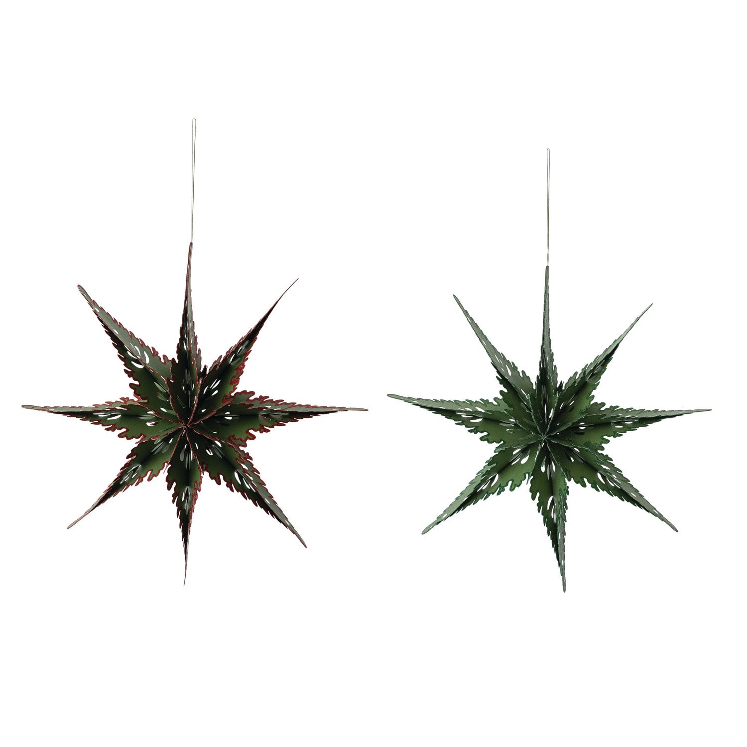 Handmade Folding Snowflake Ornament with Glitter Edge, 2 Colors