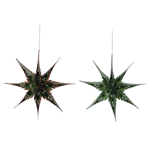 Handmade Folding Snowflake Ornament with Glitter Edge, 2 Colors